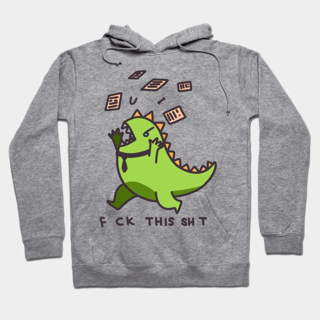 Day Job Dinosaur Hoodie by machmigo